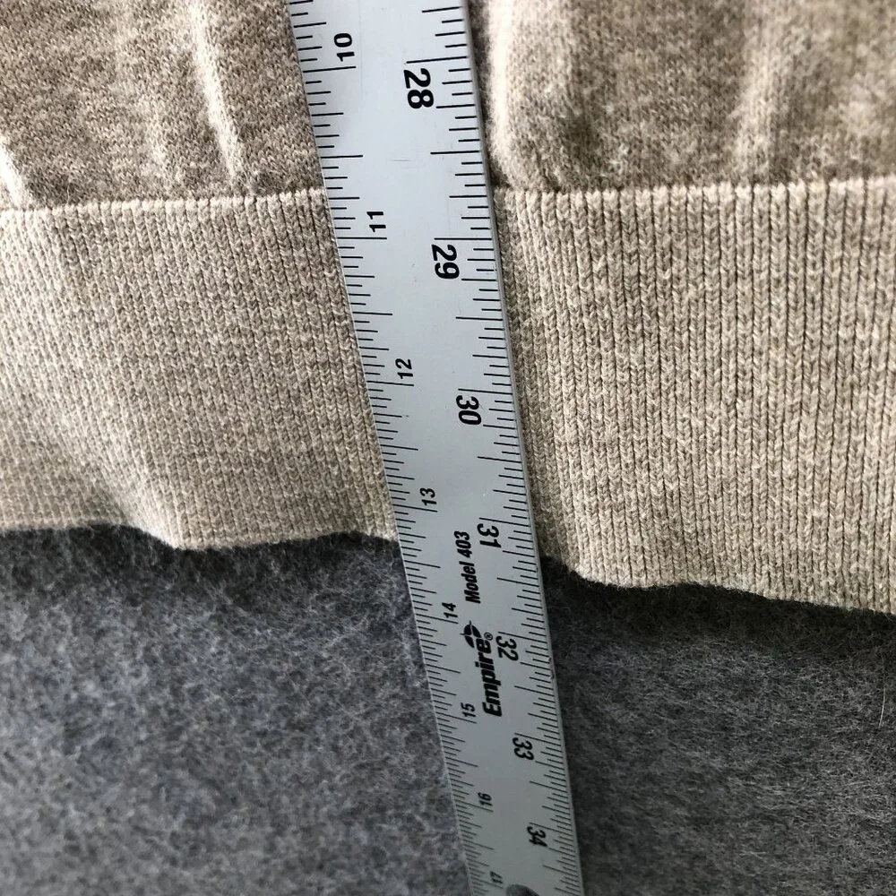 Abercrombie & Fitch V-neck Sweater Mens XXL Beige Wool‎ Blend Pullover Sand